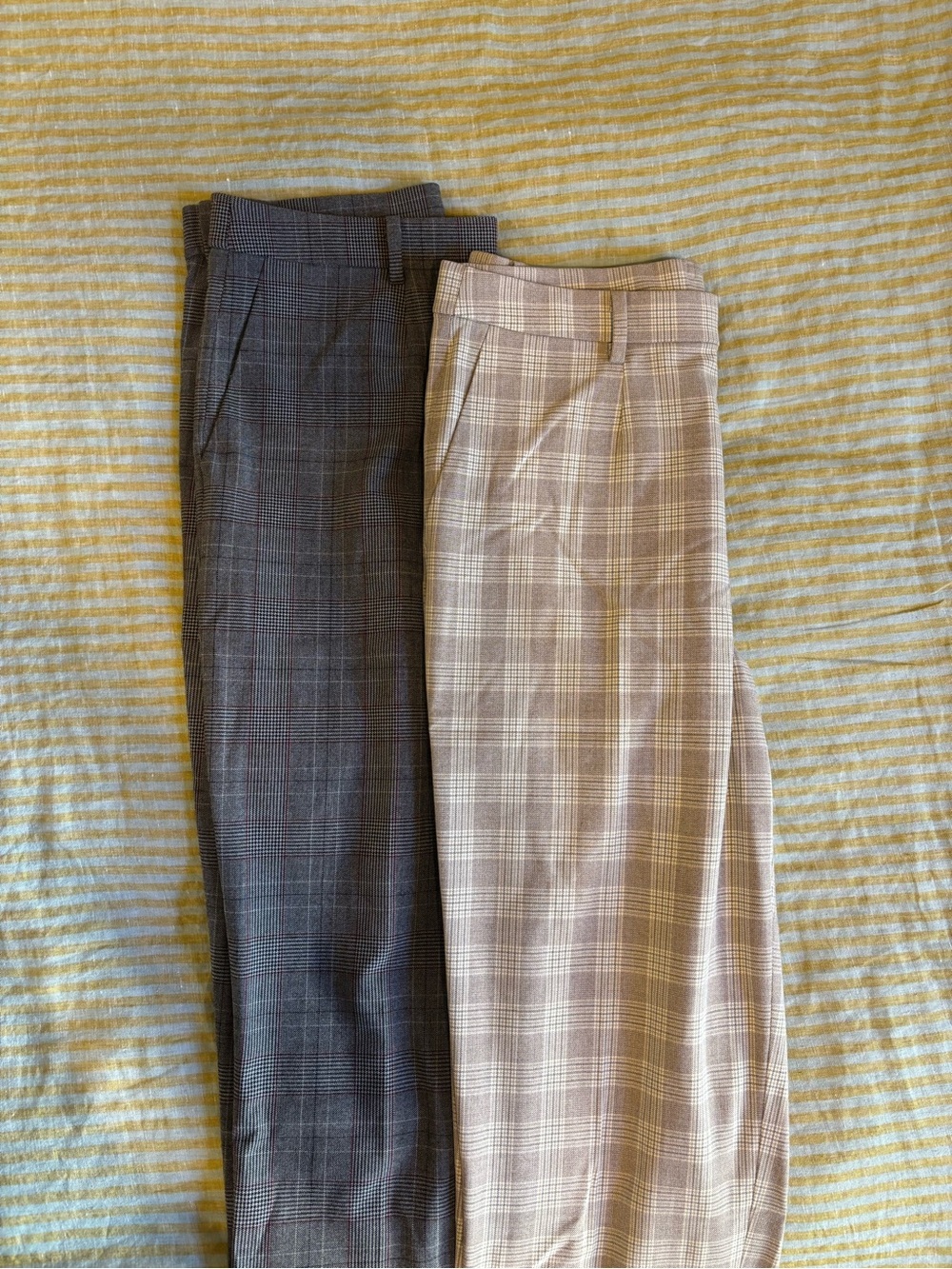 Uniqlo Plaid Smart Ankle Pants Bundle- Gray & Beige